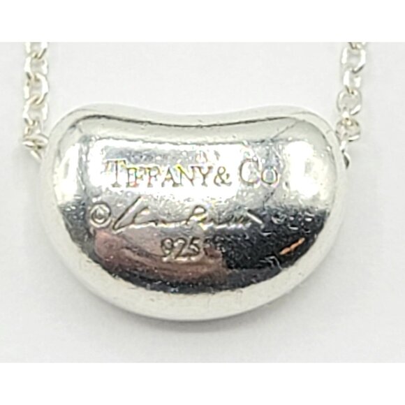 Tiffany Elsa Peretti Sterling Heart Bean Pendant Chain, 18" - Picture 6 of 10